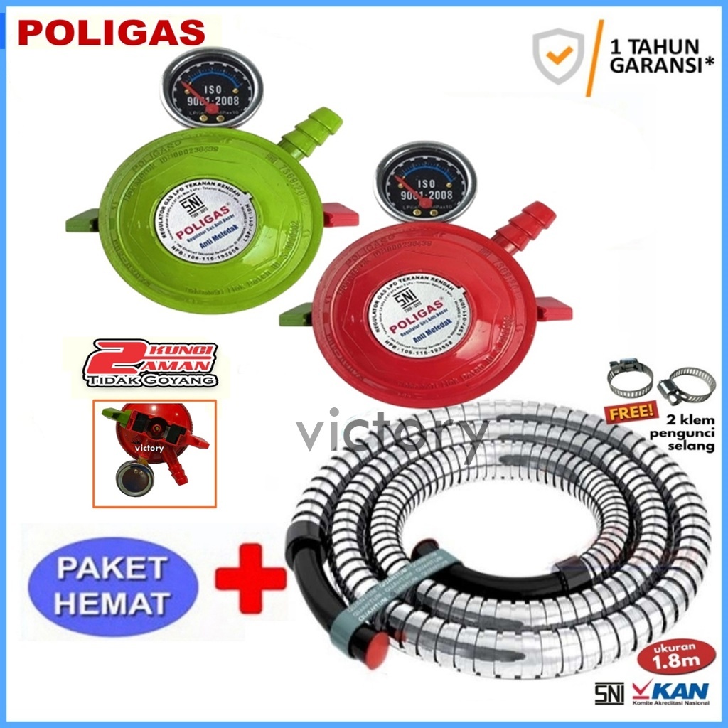Poligas Regulator Kompor Gas / Regulator Pengunci Ganda Kompor Gas