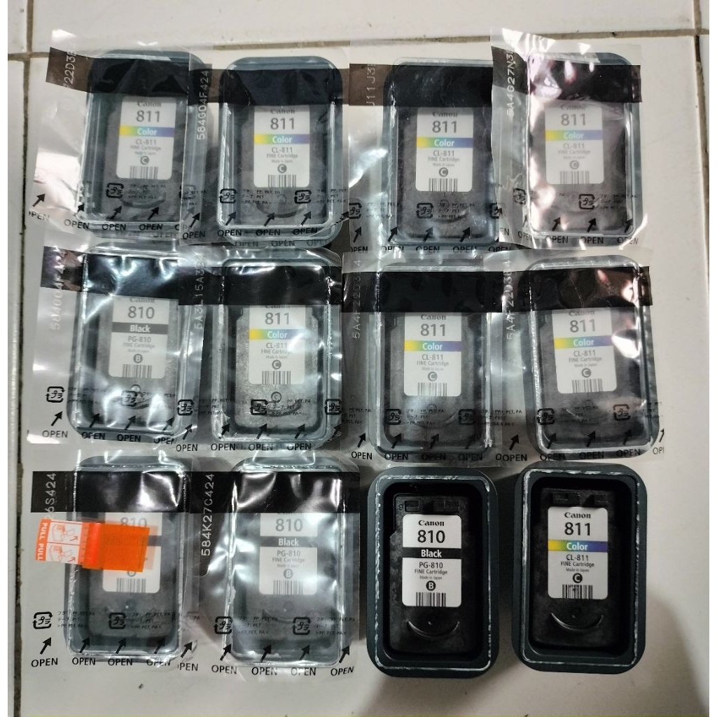 Kosongan Tinta Catridge Canon 810 811 Bekas ORIGINAL Belum pernah di refil Black Colour for ip2770, 