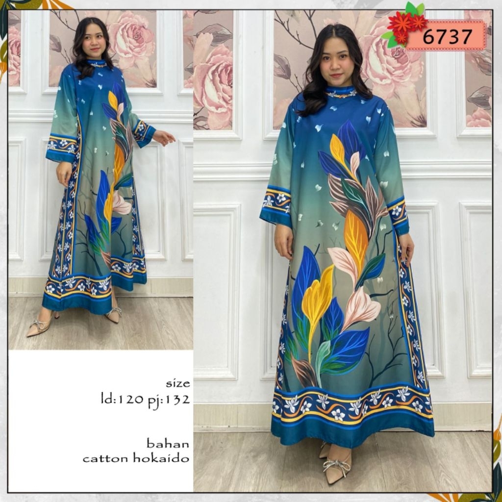 dress katun hokaido jumbo ld120 gloria helio kawaii naura gracella arra leafy melina midori gamis pr