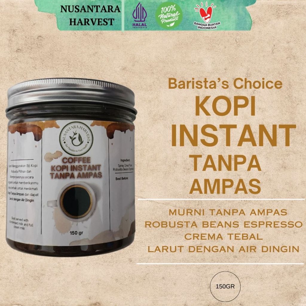 

Instant Coffee - Bubuk Kopi Instan Tanpa Ampas - Kemasan Jar