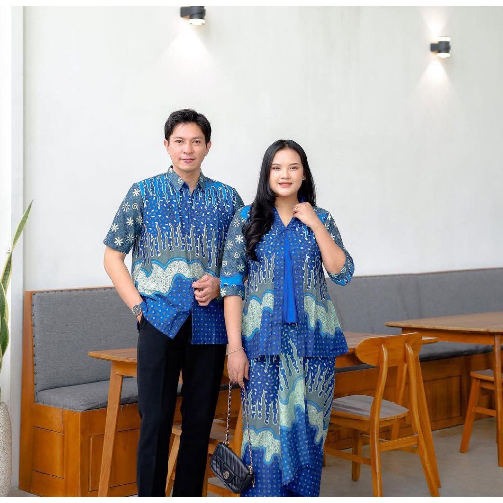 Benang Raja Batik Couple Pria Wanita Truntum Bunga