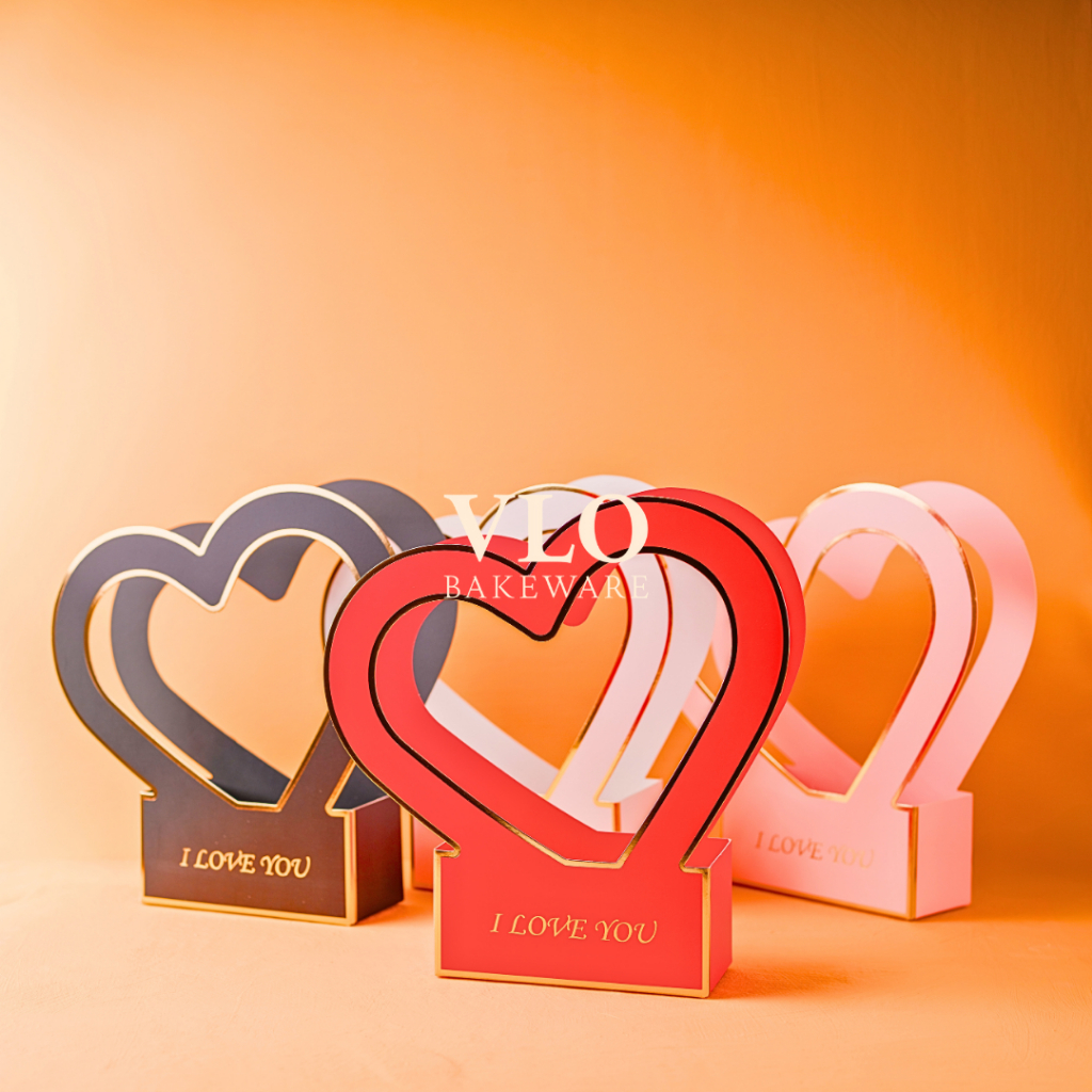 

[1 SET ISI 10 PCS] Kotak bunga valentine bentuk hati | box flower bouquet | bloom box heart shape