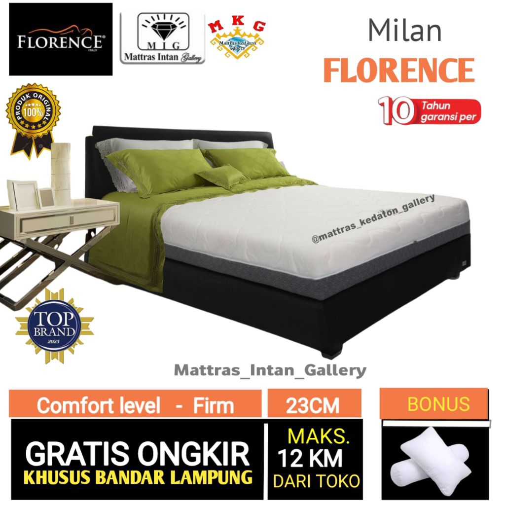 FLORENCE SPRING BED MILAN FULL LATEX KASUR MATRAS MATTRESS FULL SET MATTRAS KEDATON GALLERY