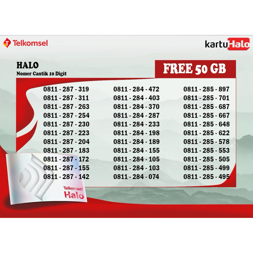 PERDANO NOMER HALO CANTIK 10 DIGIT
