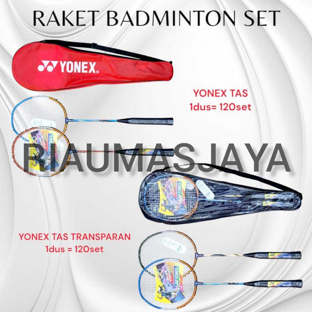 DISKON RAKET BADMINTON SET +TAS YONEX