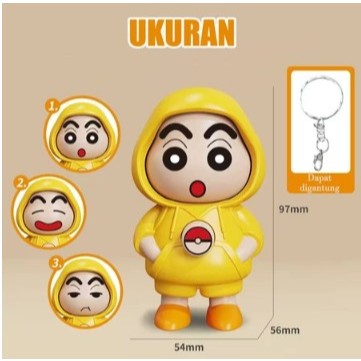 MARBELONLINE - Gantungan Kunci Shinchan Lucu Wajah Berubah Mainan Tas Sekolah / Keychain Gantungan K