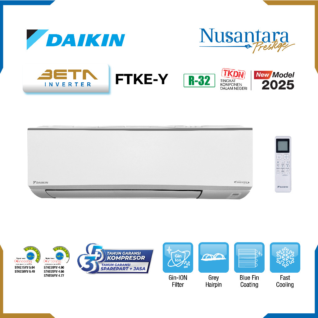 DAIKIN NP BETA INVERTER 0,5PK STKE15YV ( FTKE15YV14 + RKE15YV14 )