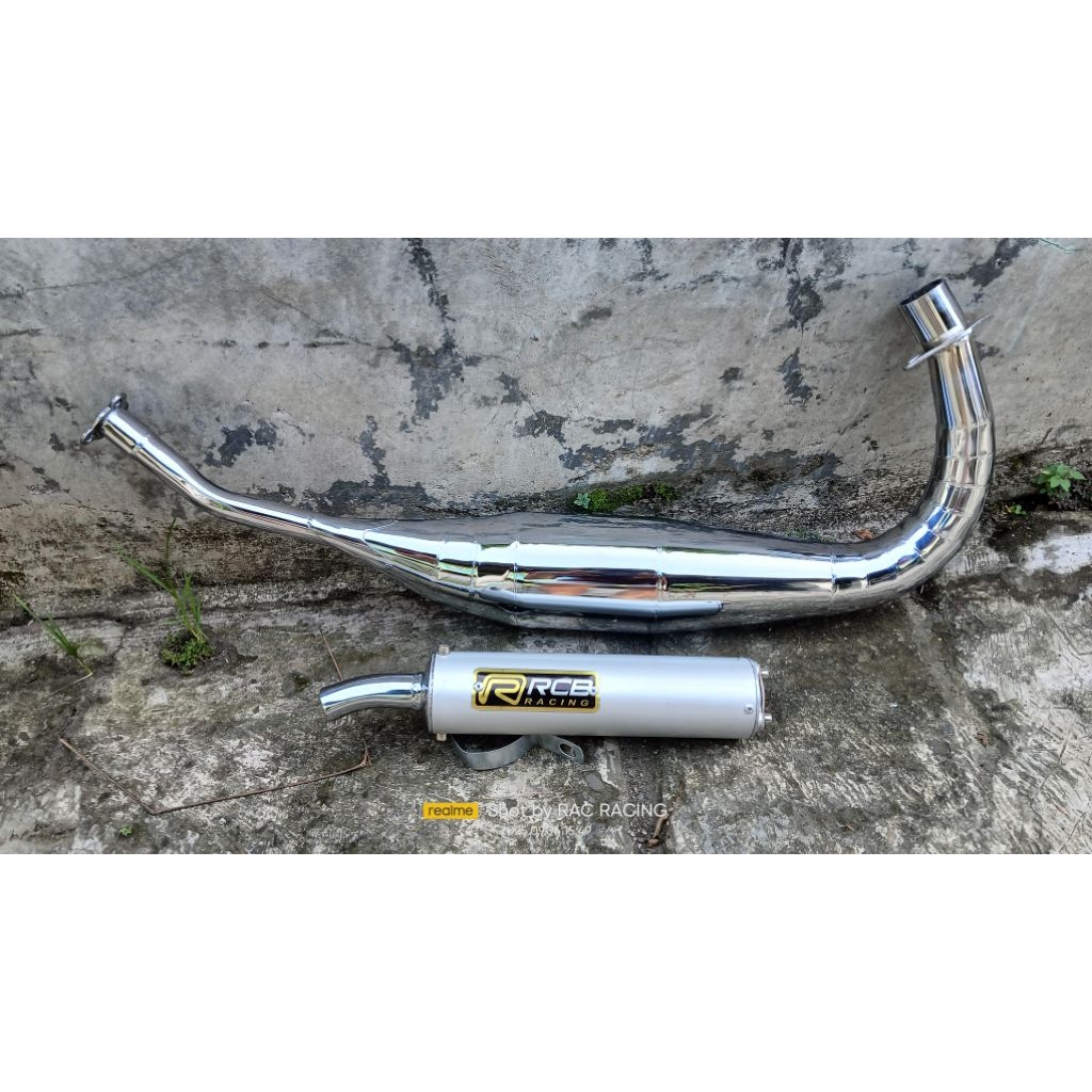 Knalpot Satria 2 tak Hiu/Lumba kolong Crom RCB