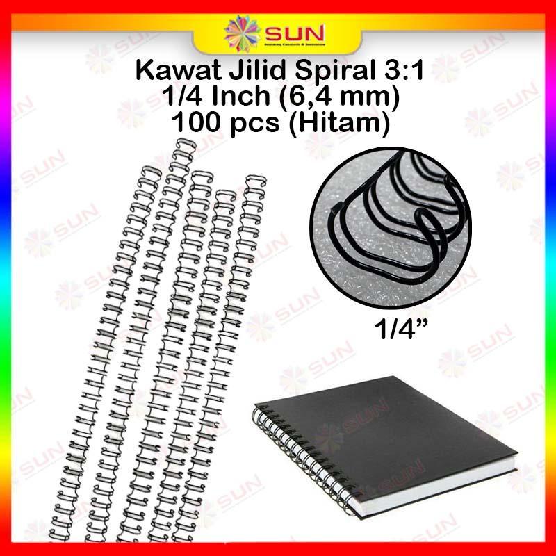 

Spiral Kawat / Ring Kawat Jilid Spiral 3:1 F4 38 Lubang Warna Hitam / Putih