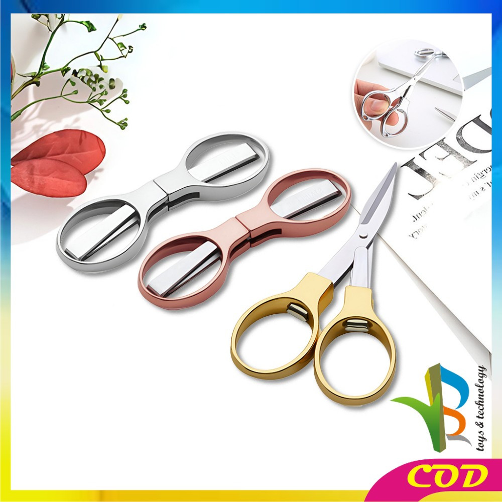 

EC RB-C1199 Gunting Lipat Portable Bahan Stainless Steel / Gunting Lipat Mini Gunting Travel Scissors Serbaguna Model Kacamata