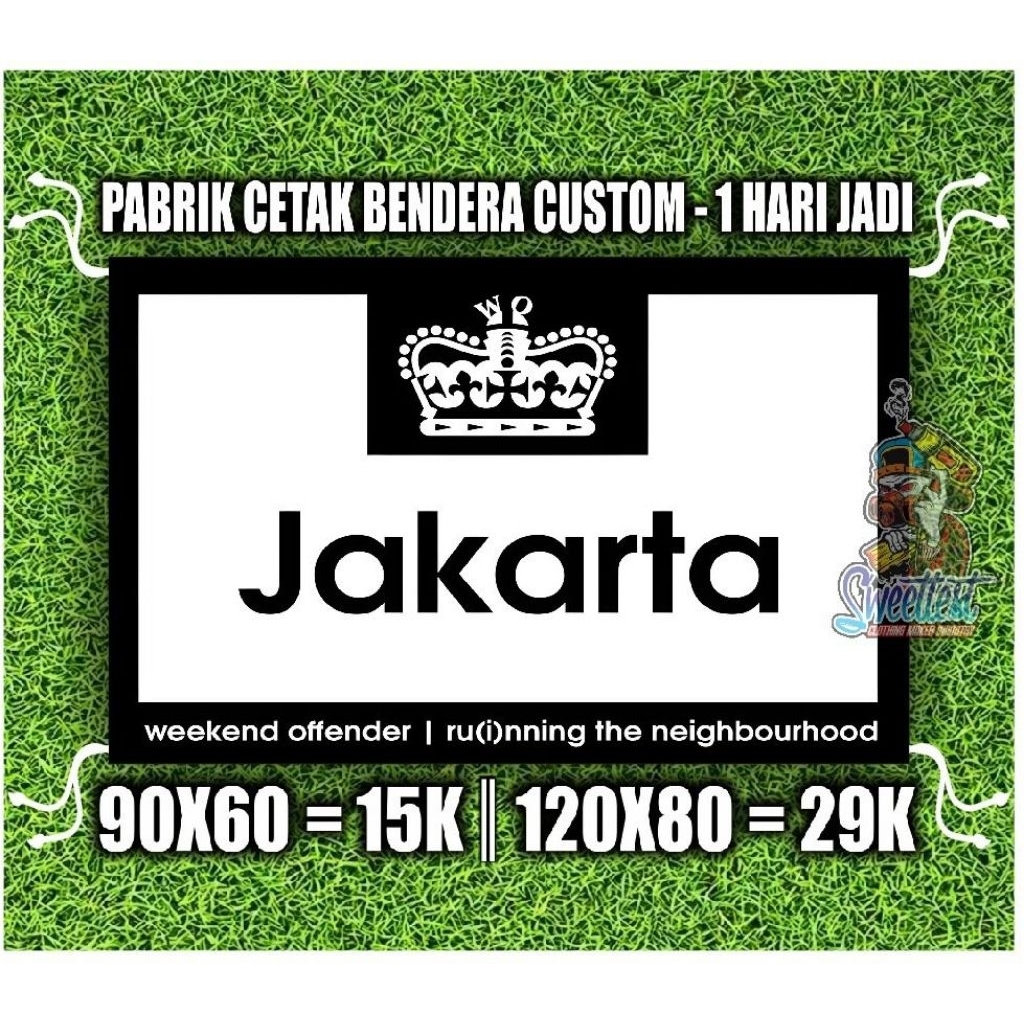 READY STOK + FREE STICKER BENDERA PERSIJA, MINIFLAG PERSIJA, GIANTFLAG PERSIJA, LOGO AREMA, SPANDUK 