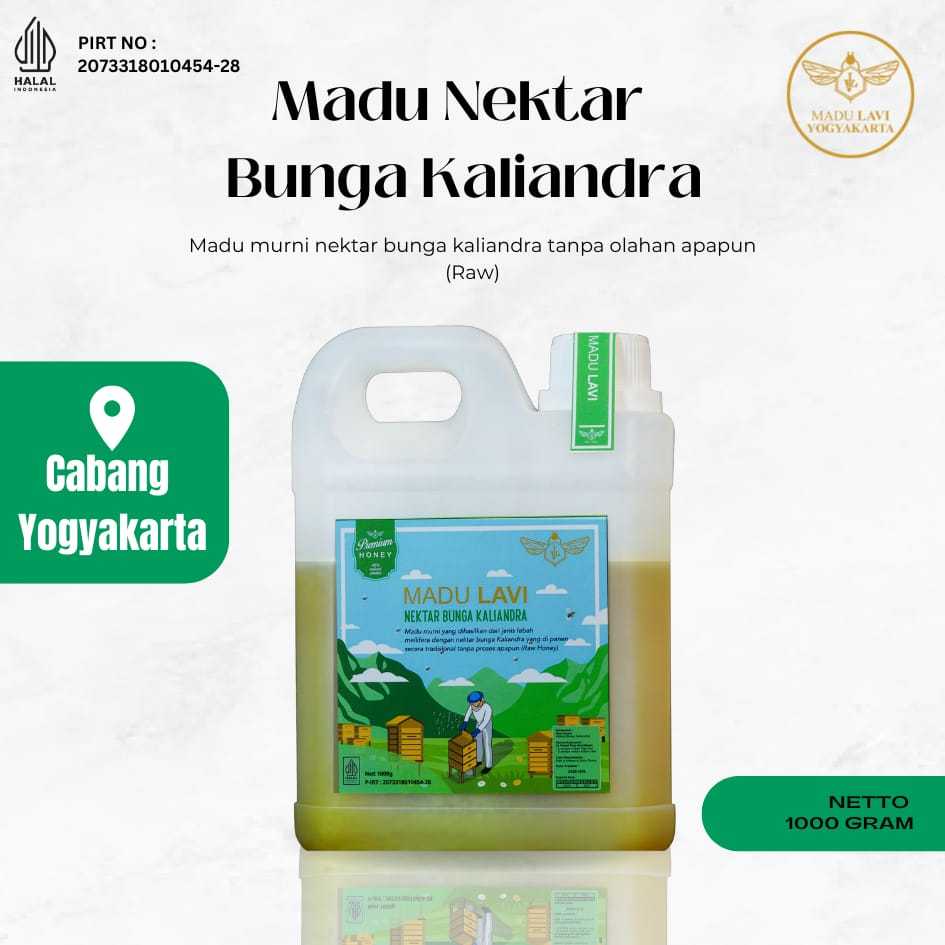 

Madu Lavi Murni Asli Nektar Kaliandra 1000 gram Grade A 100% Alami Pure Raw Honey
