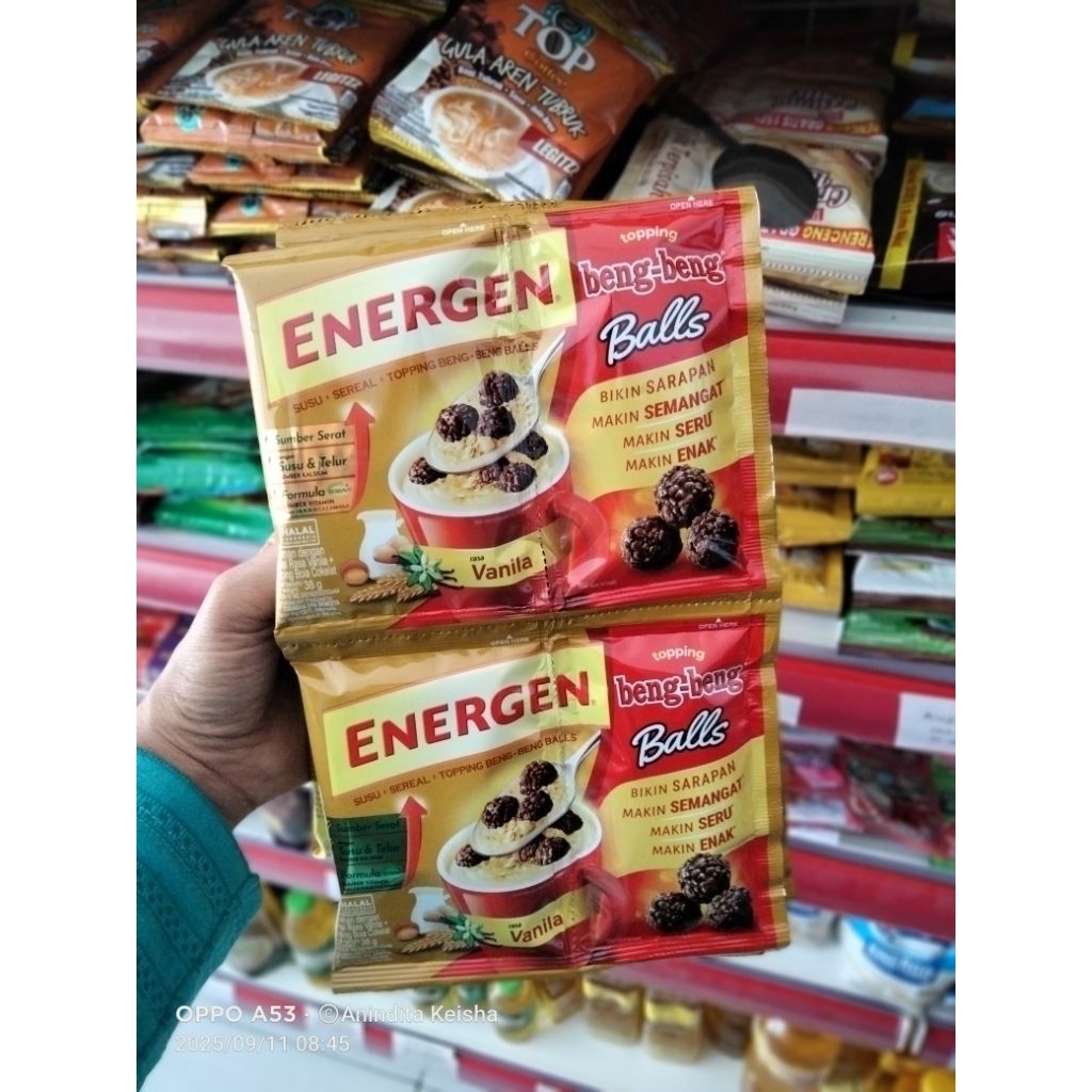 

ENERGEN SEREAL RASA VANILA BENG BENG BALL 10 SASET