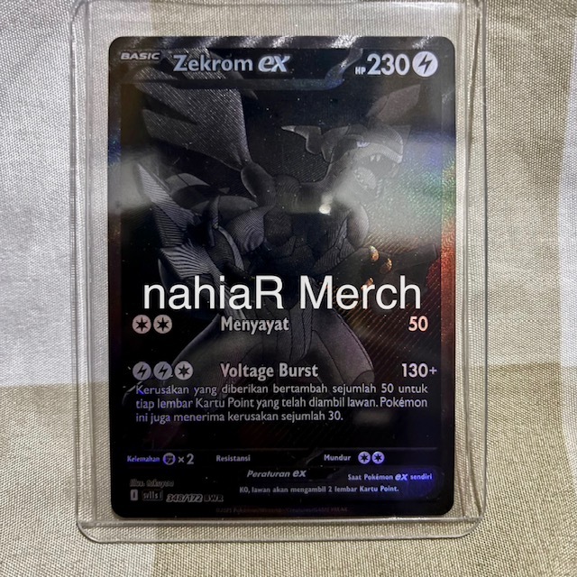 Pokemon TCG Indonesia Zekrom ex sv11s 348/172 BWR Hitam & Putih