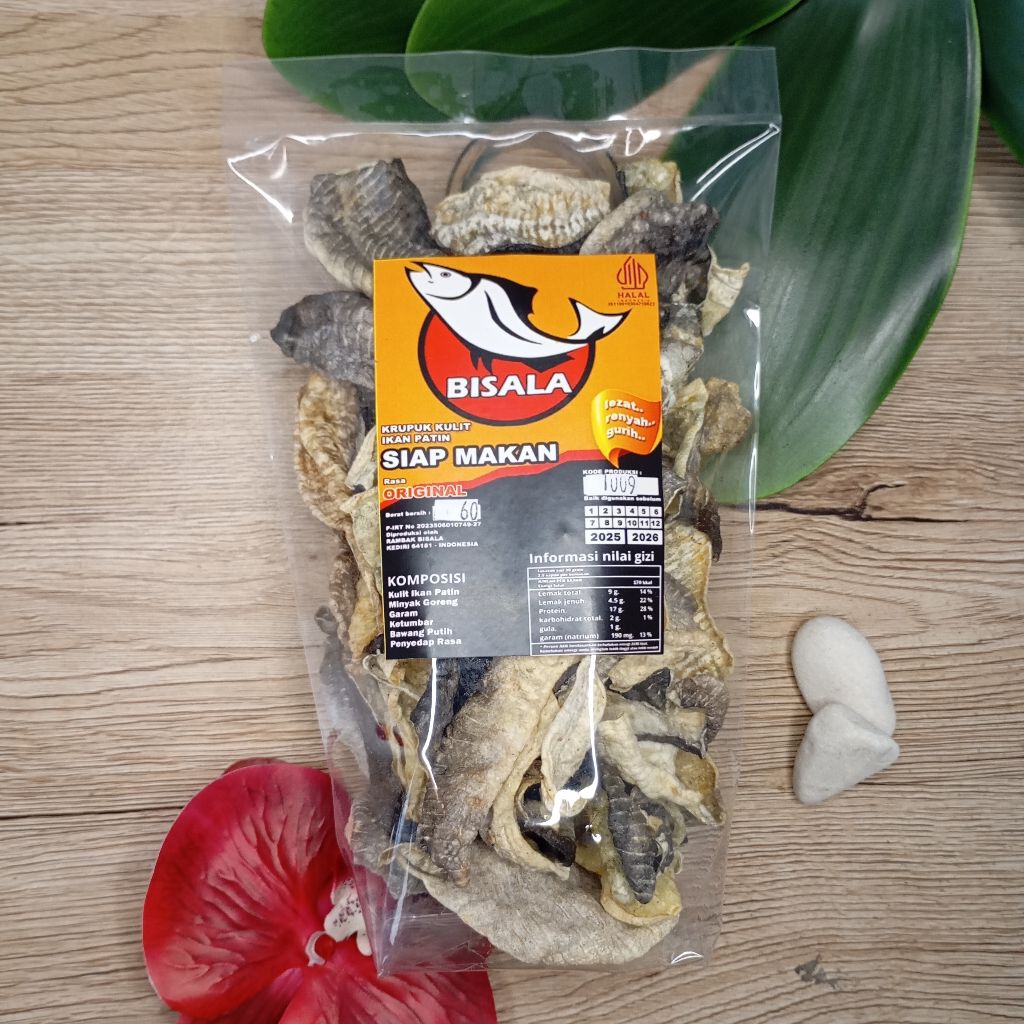 

Kerupuk Kulit Ikan Patin Bisala Original 60 gram UMKM