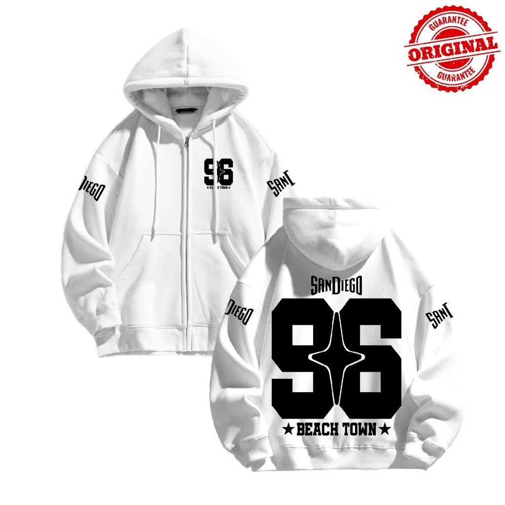Hoodie Jaket Zipper [JYB] Oversize SANDIEGO (sablon) size M-XXL UNISEX pria&wanita