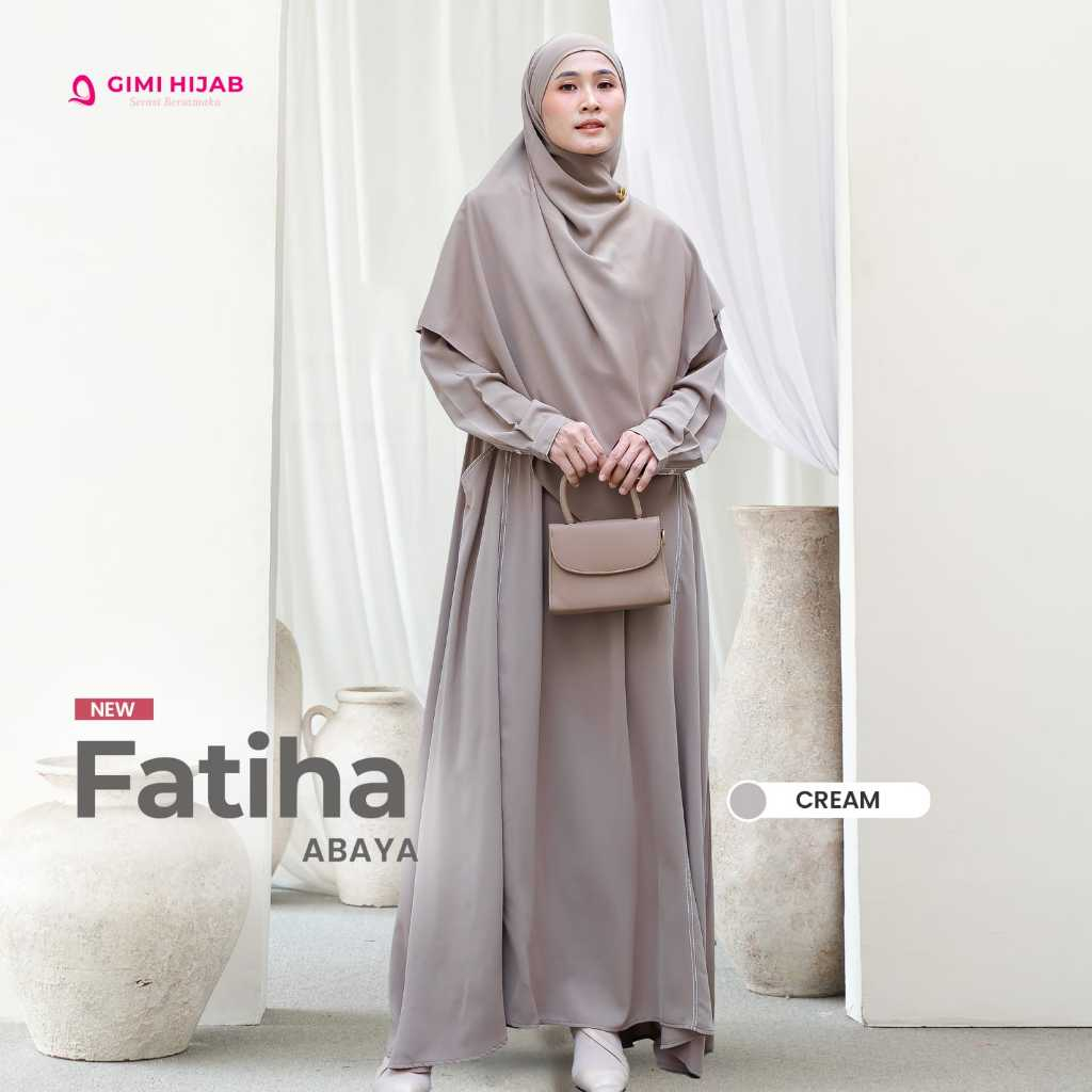 ABAYA FATIHA SERIES "CREAM" BY GIMI HIJAB
