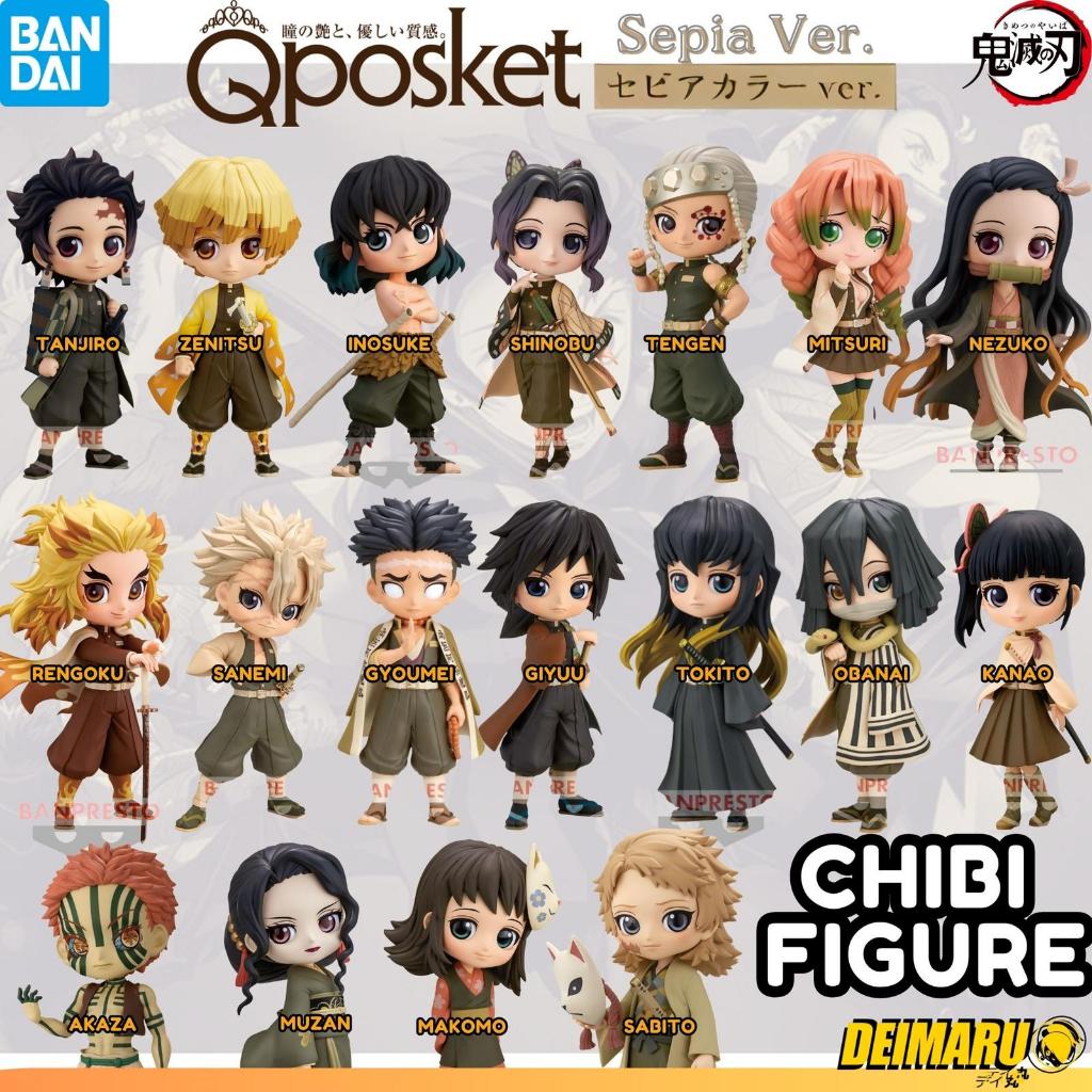 Q Posket Figure Kimetsu No Yaiba Demon Slayer Ver. B Sepia Version Japver QPosket Action Figure Tanj