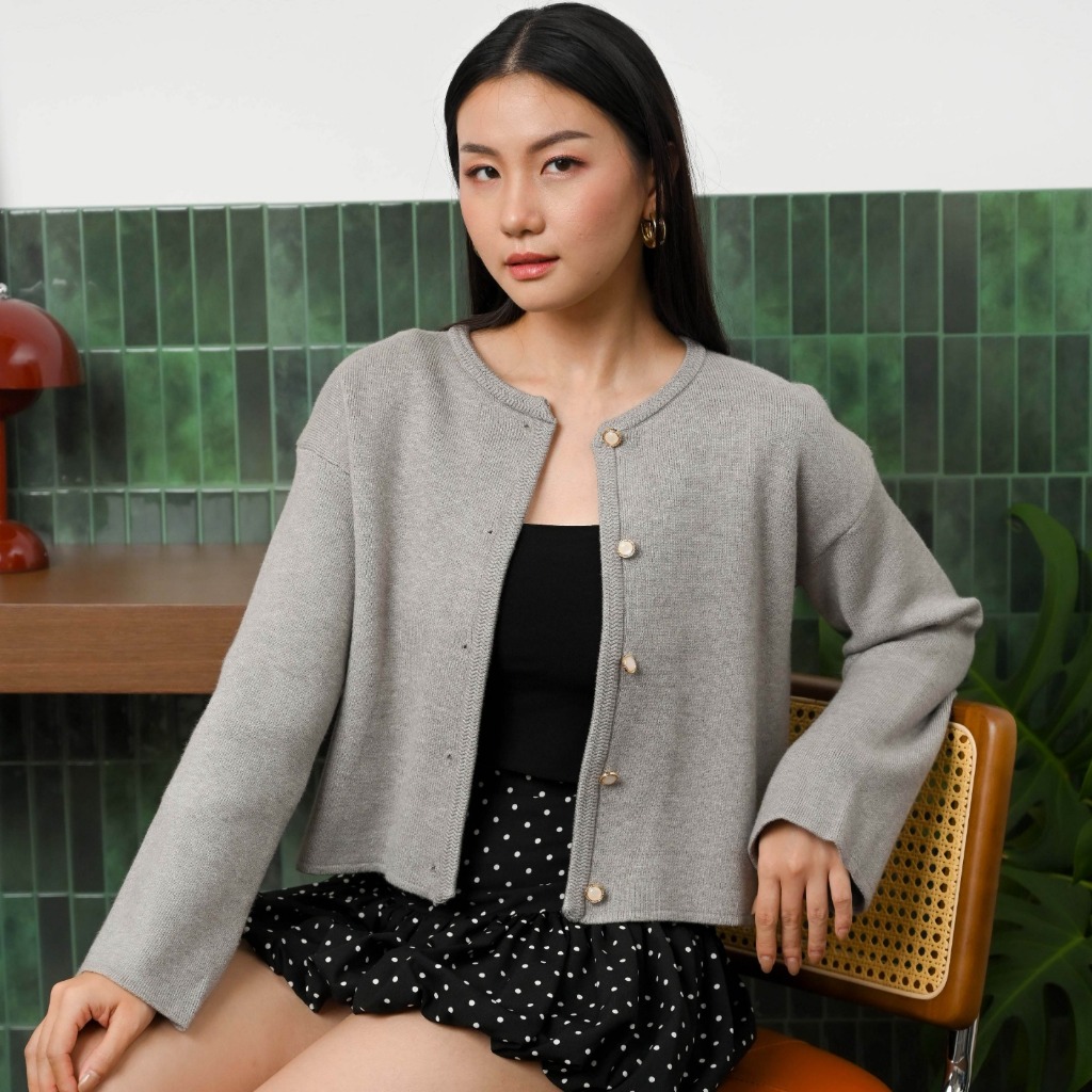 SUETERCLOTH - Biel Oversize Knit Cardigan longsleeve /  Cardigan Wanita Kancing / Blazer Bahan Knit 