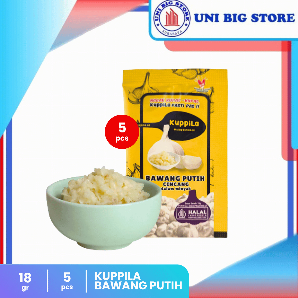 

Kuppila Bawang Putih Cincang Dalam Minyak 18 gr 5 pc Sachet