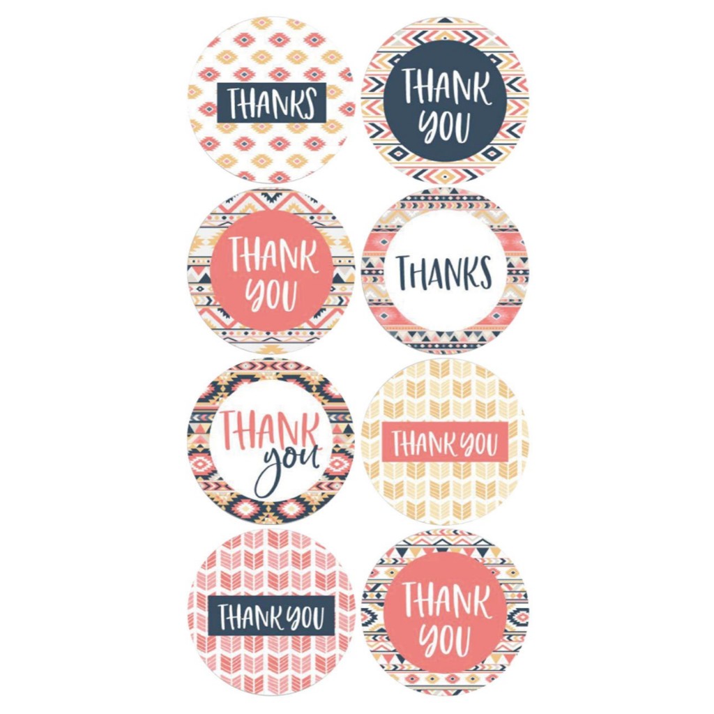 

50pcs Ethnic Brick Thank You Sticker Stiker Terima Kasih untuk Online Shop Packing Label Sticker Packaging Seal Segel