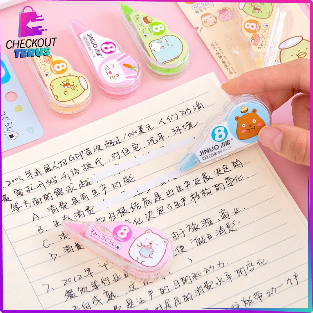 

EC CT A75 Correction Tape Students Perlengkapan Sekolah Karakter Hewan Lucu Tipex Roll Pita Koreksi Serbaguna Tipex Kertas Mini Karakter