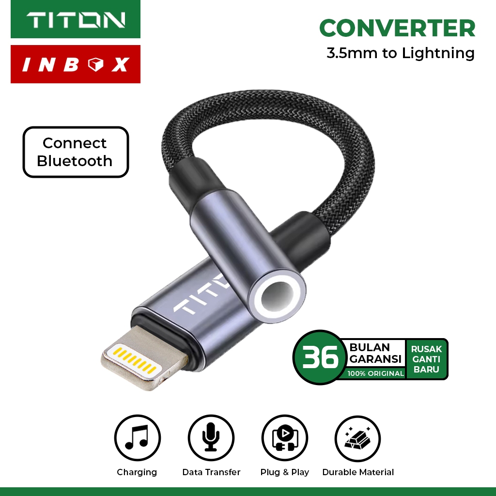 TITON Converter Lightning to 3.5mm AUX Jack Audio Splitter iPhone Adapter with Call & Music Control 