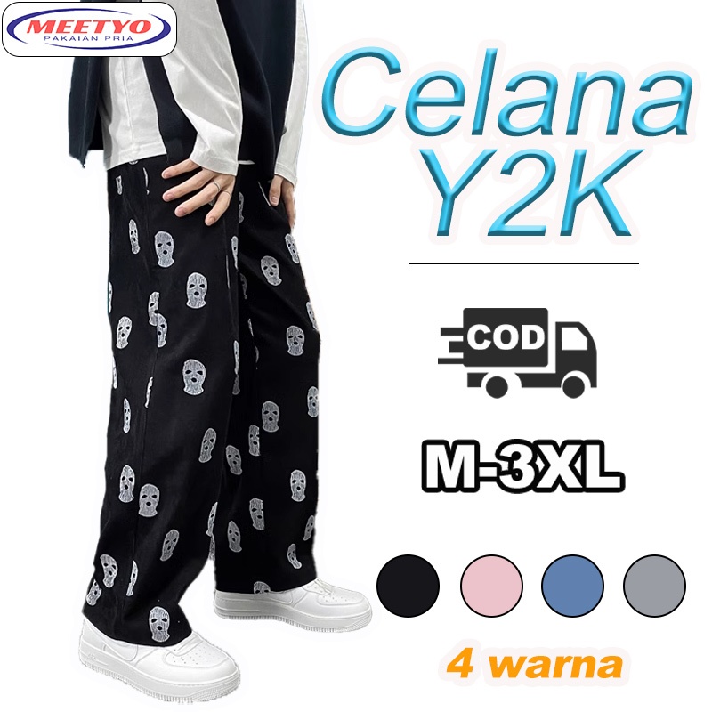 ✨(Tengkorak Y2K)Celana corduroy/Celana y2k/Celana panjang pria/Celana baggy pants pria/Casual celana
