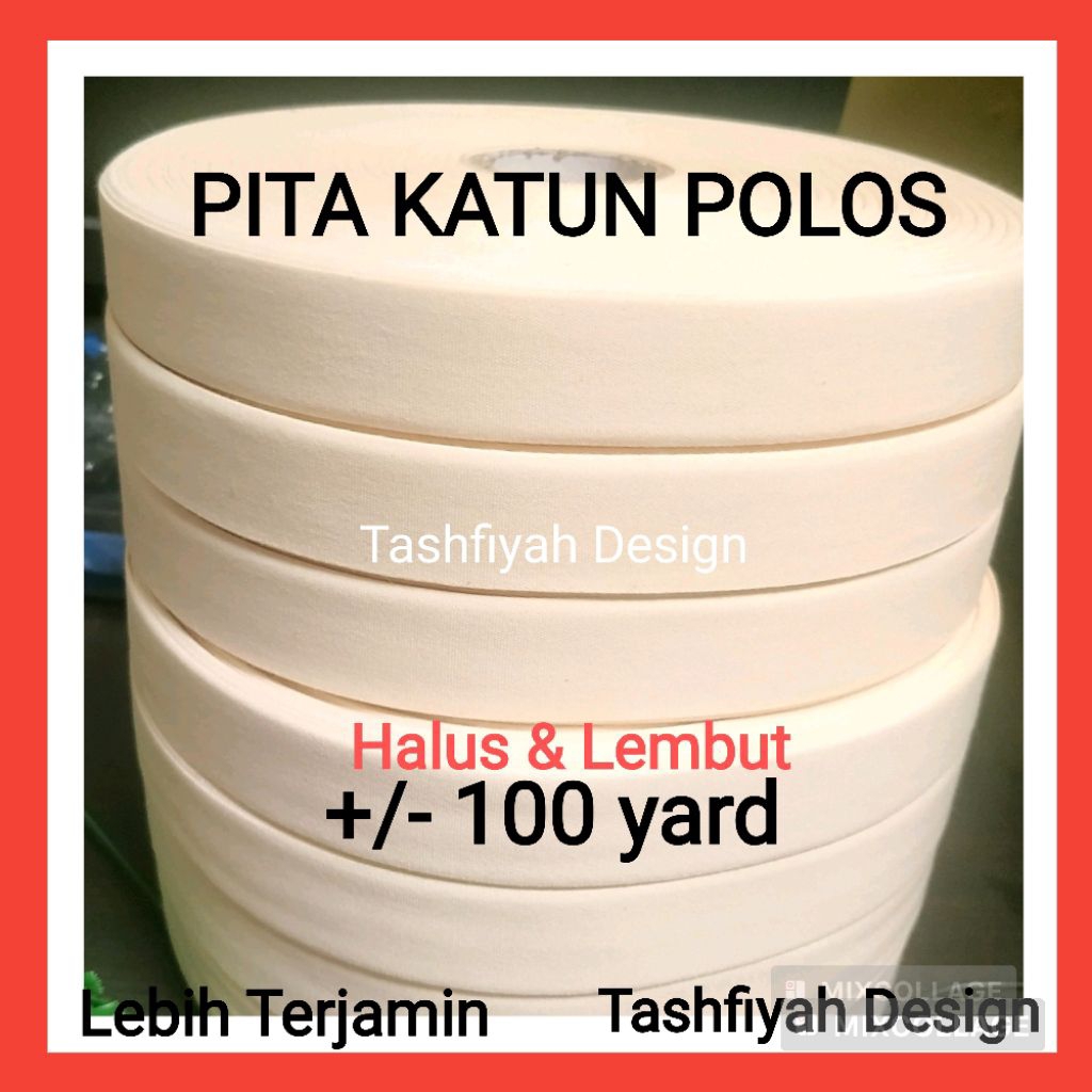 Label Katun 5cm Pita Katun 2" 2 inchi Polos per roll