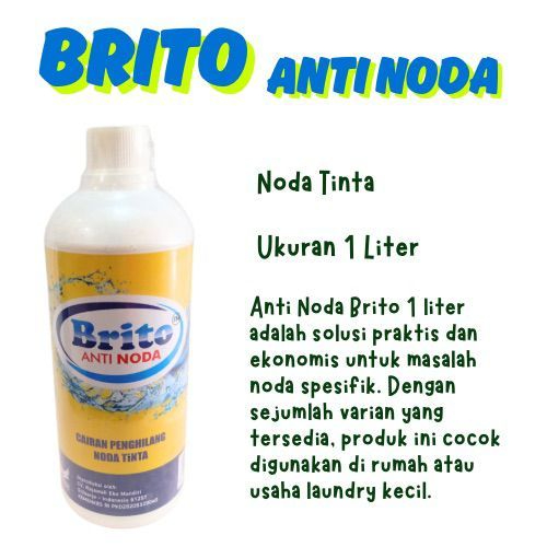 Brito Penghilang Noda Tinta 1Liter-Penghilang Dan Pembersih Noda Tinta Pakaian