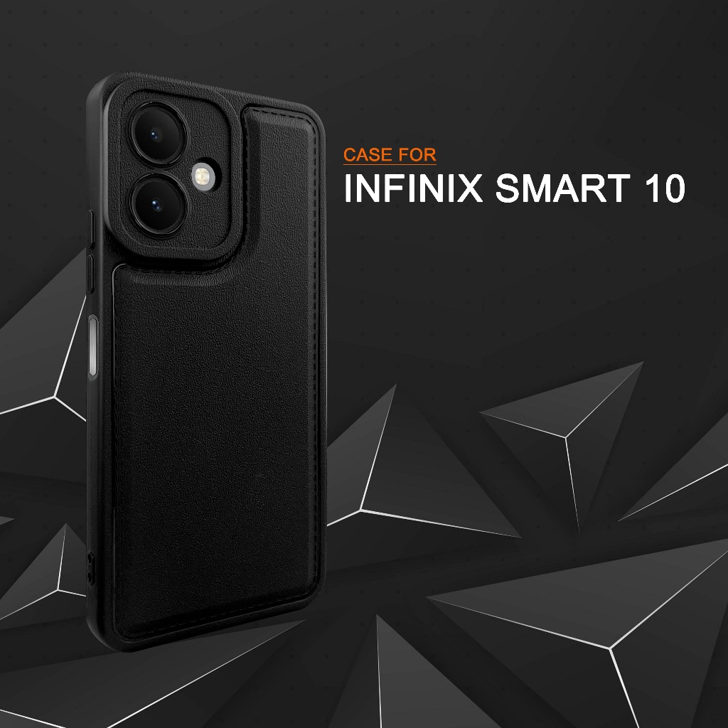 Case INFINIX SMART 10 LEATHER BLACK Aksesoris HP / Pelindung HP / Casing INFINIX SMART 10