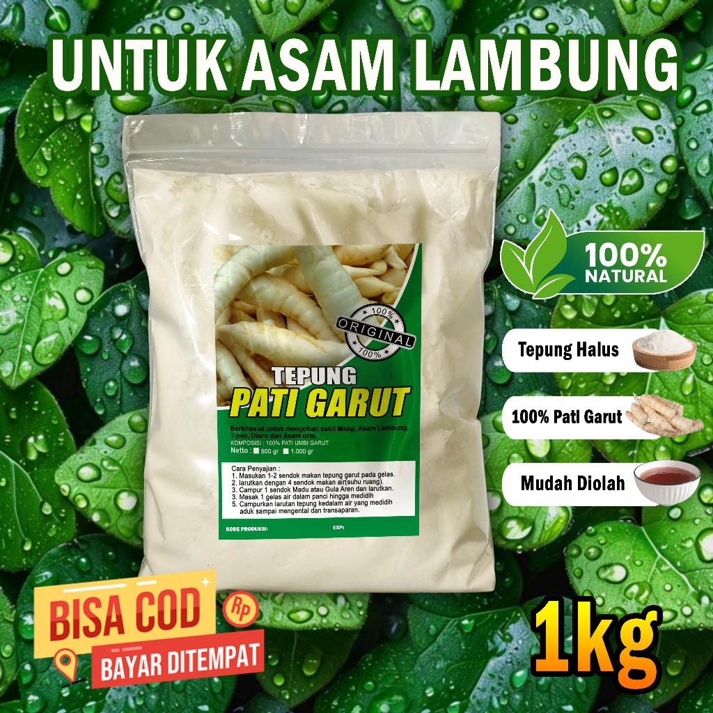 Tepung Garut 1kg  / Tepung Pati Garut / Tepung Garut / Pati Garut premium
