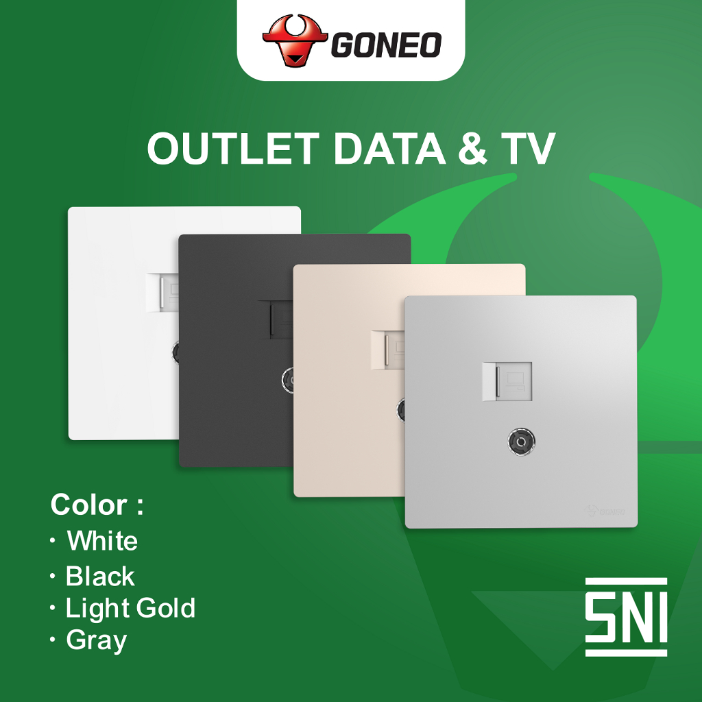 GONEO GG37T223 Outlet Data / LAN Port (RJ45) + Outlet TV