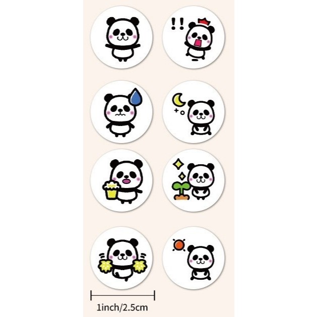 

50pcs Cute Panda Seal Sticker Stiker Terimakasih Lucu Online Shop Seal Packaging Packing Kardus Box