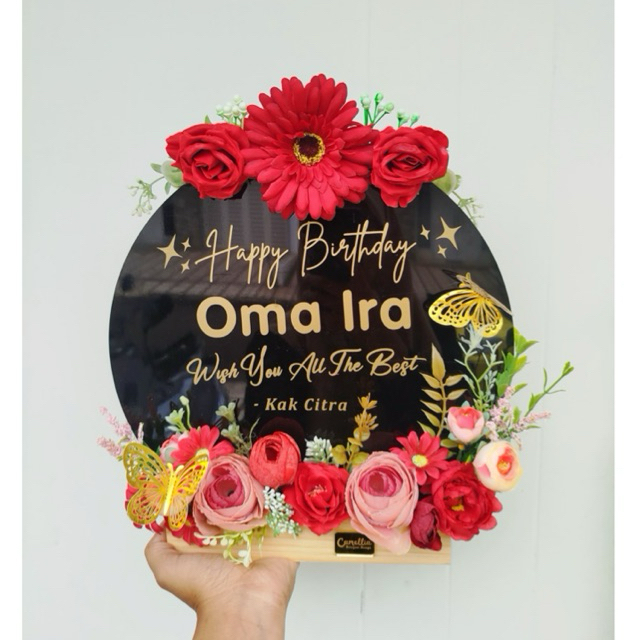 [READY] Hadiah bunga buket wisuda graduation gift acrylic flower frame | Hadiah Bunga Ulang Tahun Fl