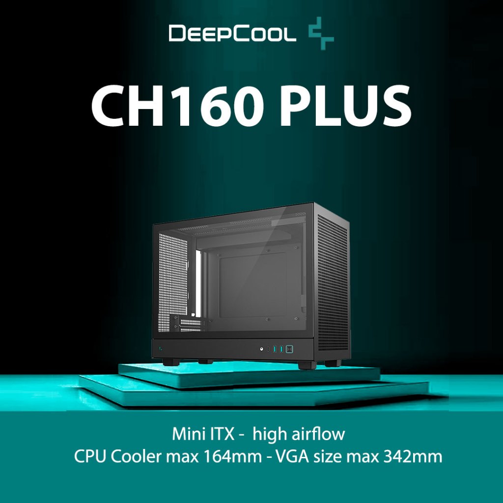 Deepcool CH160 Plus Black M-ATX Casing Komputer