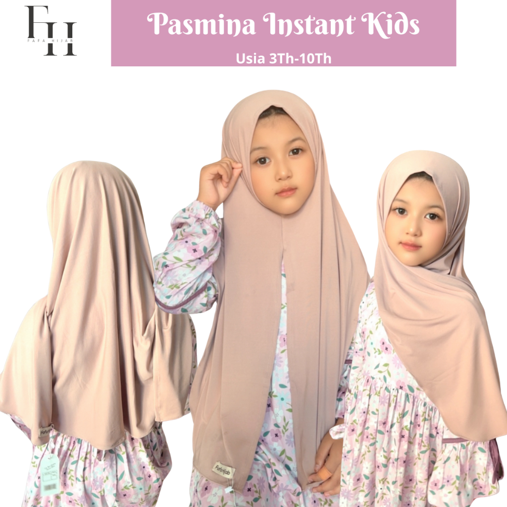 Pasmina Instan Anak Bahan Jersey Premium Mudah dipakai