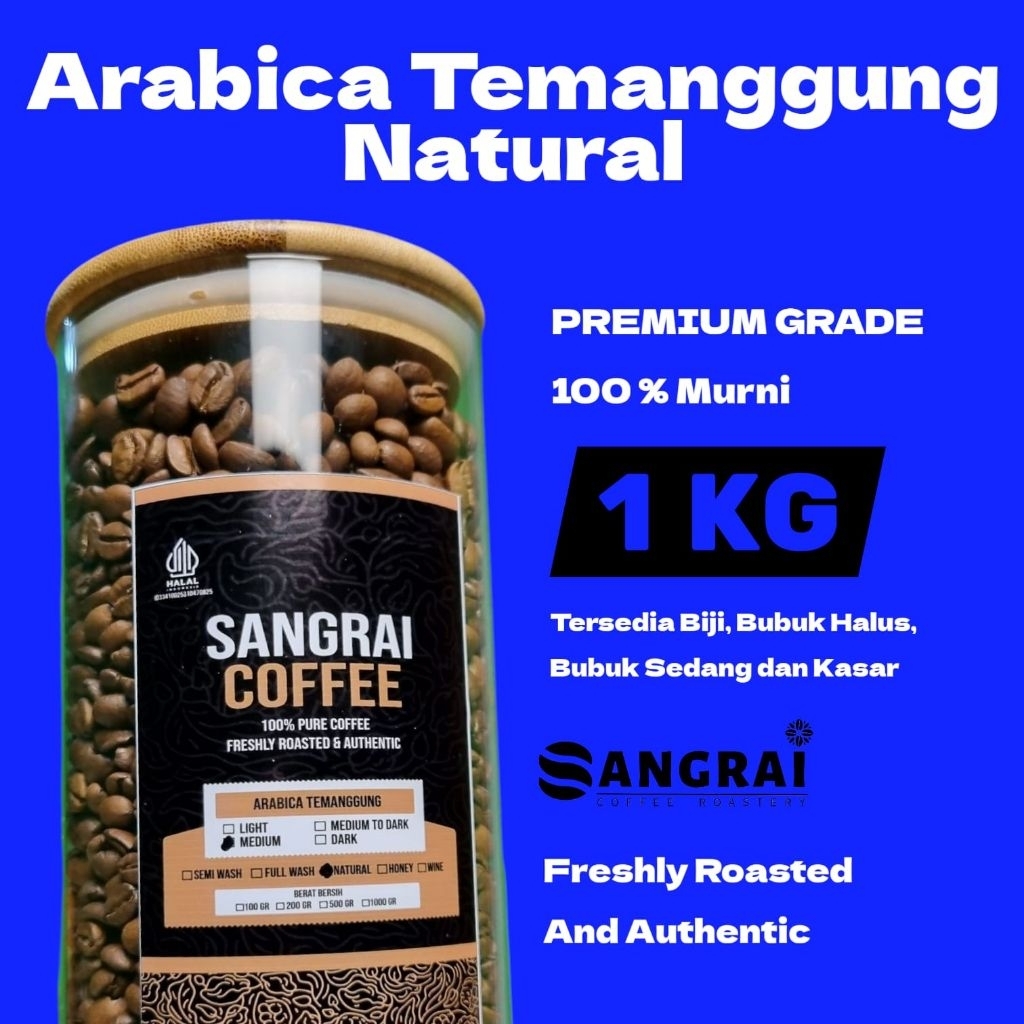 

Kopi Arabika Natural Temanggung Sangrai Medium Roast Murni Tanpa Campuran