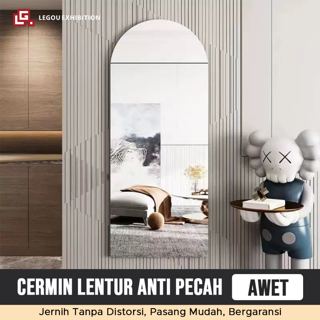 Cermin Full Body Aesthetic | Cermin Dinding Minimalis | Cermin Panjang