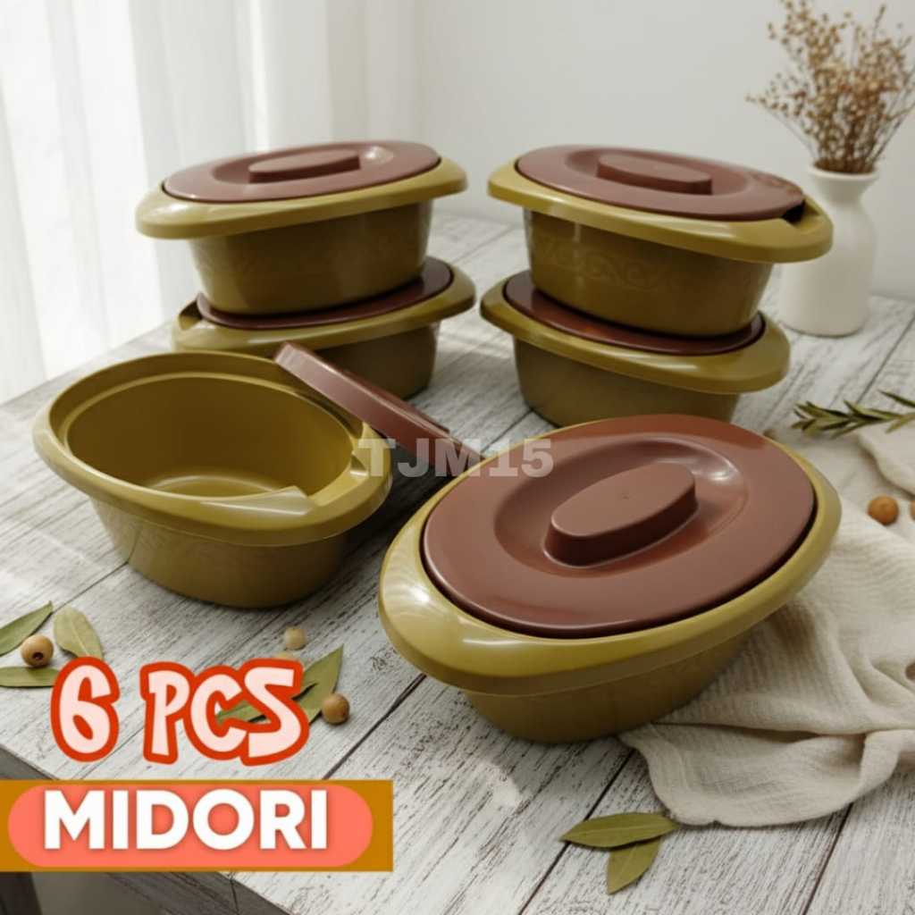 Paket 6 Pcs - WADAH SAYUR OVAL MIDORI PANCI SAYUR OVAL PLASTIK FOODGRADE BPAFREE TAHAN PANAS