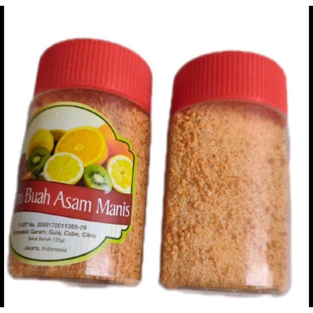 Garam Buah Pedas Botol / Bumbu Buah Pedas / Bumbu Garam Tabur Buah Rasa Pedas 125g