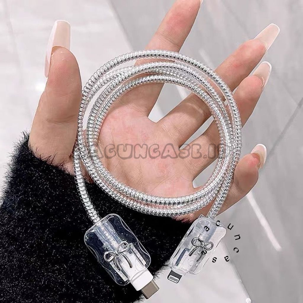 RACUNCASE - (4 in 1) Pelindung Kabel Charger Micro USB+Type-C dan Type-C+Type-C Pelindung Kabel Data