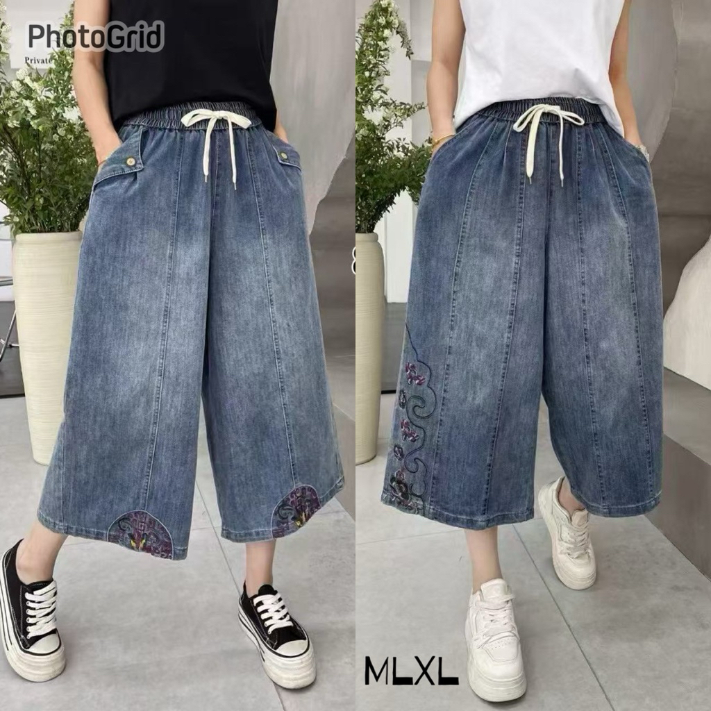 [READY STOK] YI REN SHANG CELANA 7/8 KULOT JEANS IMPORT CHN