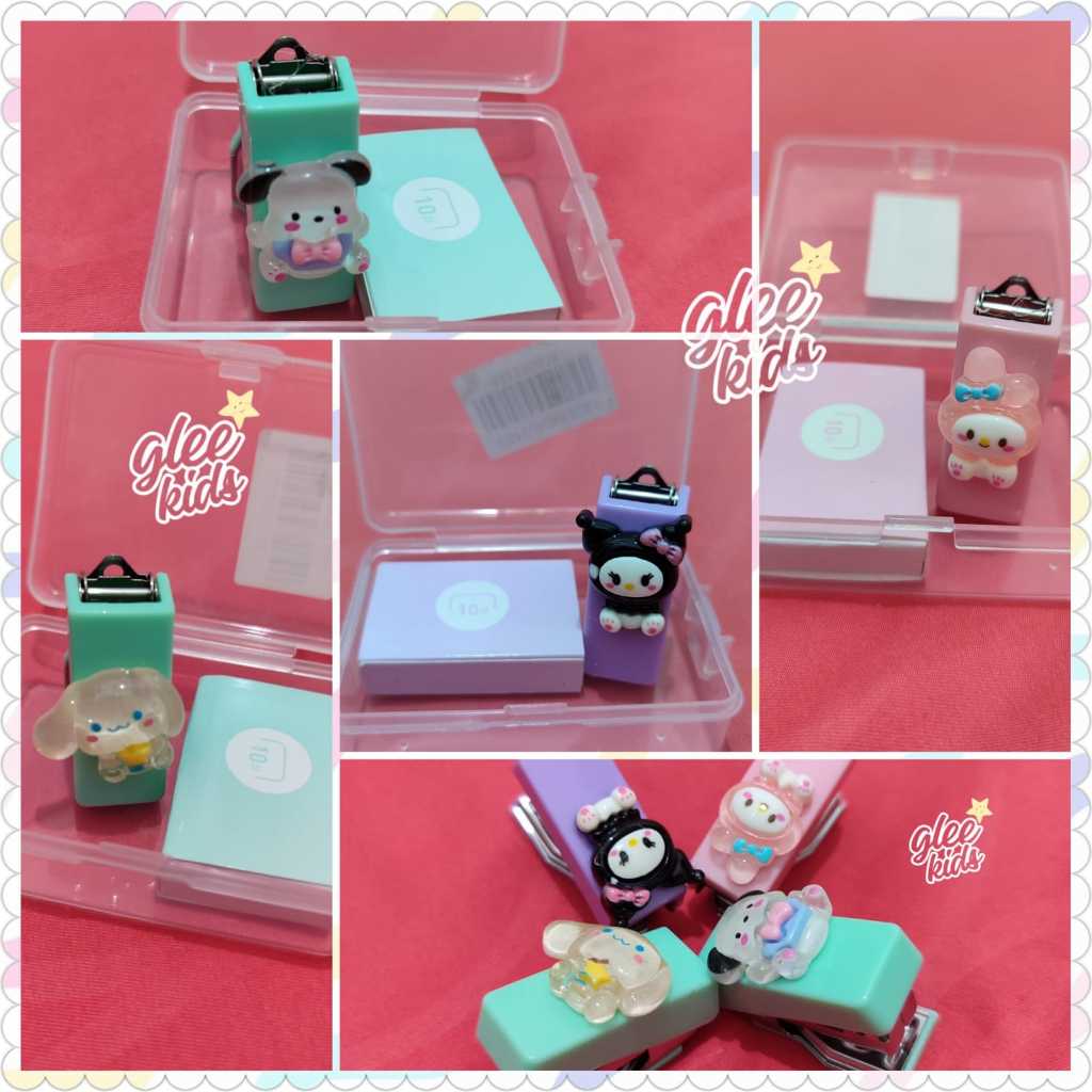 

STAPLES STAPLER IMUT SANRIO LUCU / MINI STAPLER KARAKTER / SET MINI STAPLER + ISI STAPLES