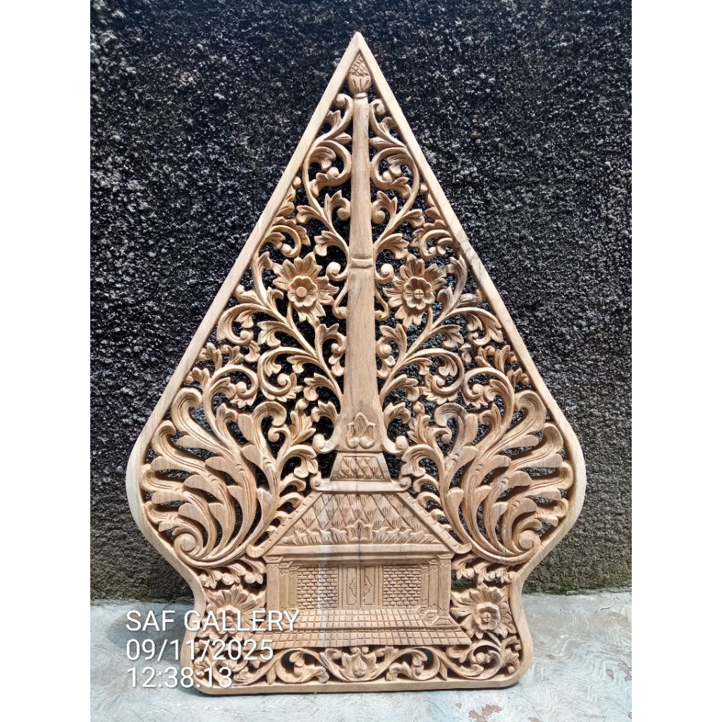 HIASAN DINDING UKIR KELIR GUNUNGAN WAYANG, DEKORASI DINDING ANTIK