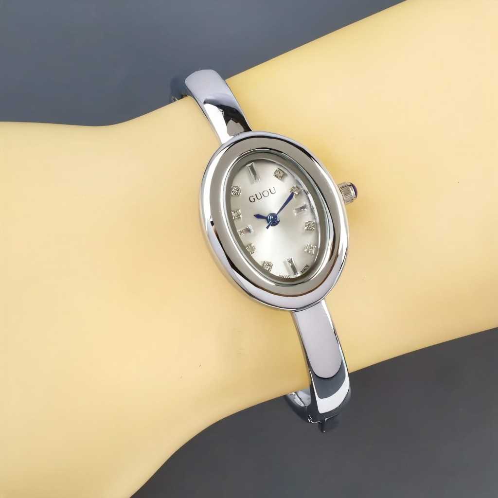 JAM TANGAN ANALOG MEWAH CEWEK WANITA ORIGINAL GUOU GELANG BANGLE KECIL FASHION WANITA
