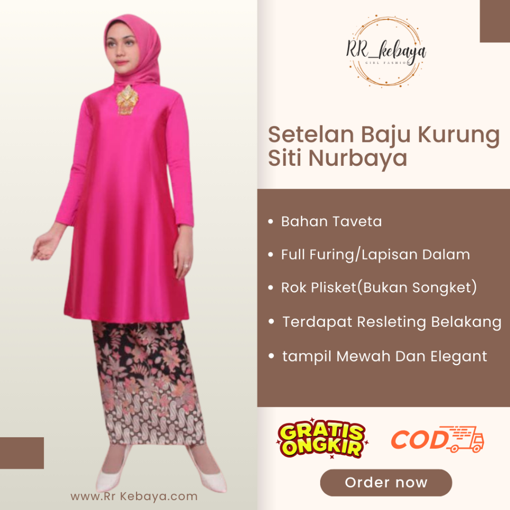 Baju Kurung Siti Nurbaya Kebaya Tafeta Baju Kurung Malaysia Polos