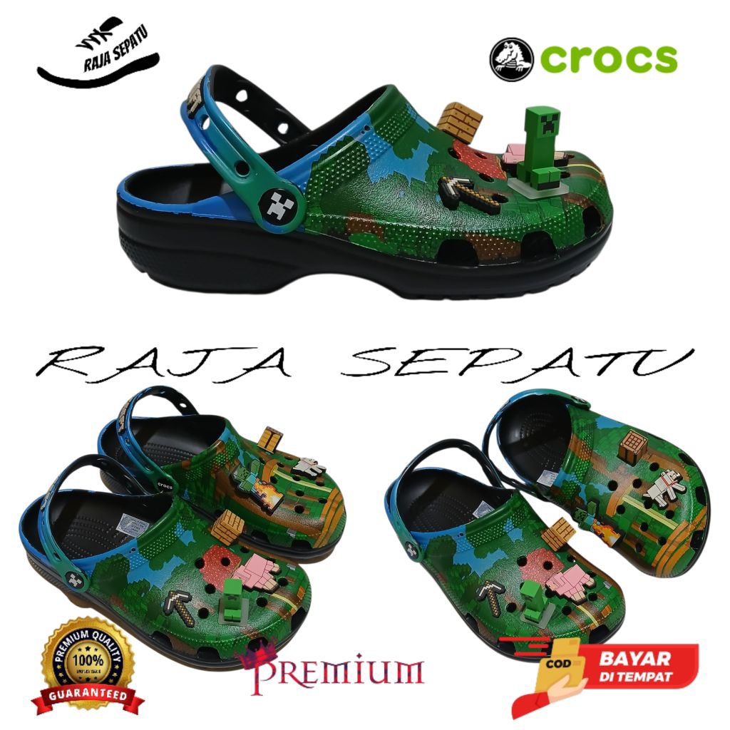 SANDAL CROCS MINECRAFT LED/SANDAL MINECRAFT LED/SANDAL CROCS UNISEX/SANDAL CROCS DEWASA & ANAK-ANAK/