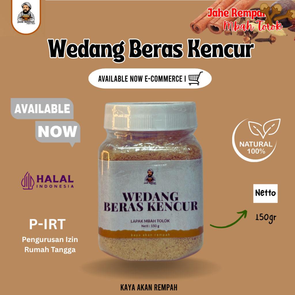 

Wedang Beras Kencur Instan Mbah Tolok – Lezat, Sehat, Tambah Nafsu Makan