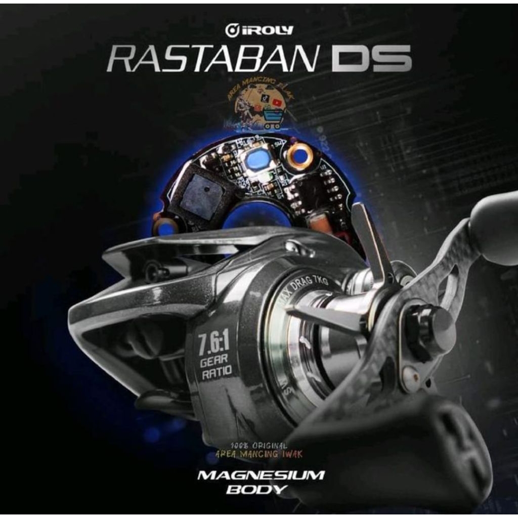 Reel IROLY RASTABAN DS 200L (Digital System) - Magnesium Body Drag Clicker salt water high gear retr